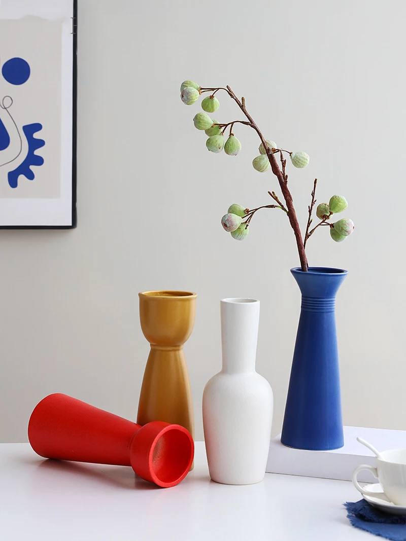 

Ceramics Flower Vases Modern Room Decoration Nordic Vase Dinging Table Decorative Dried Flowers Pots Ornaments Цветы Для Декора