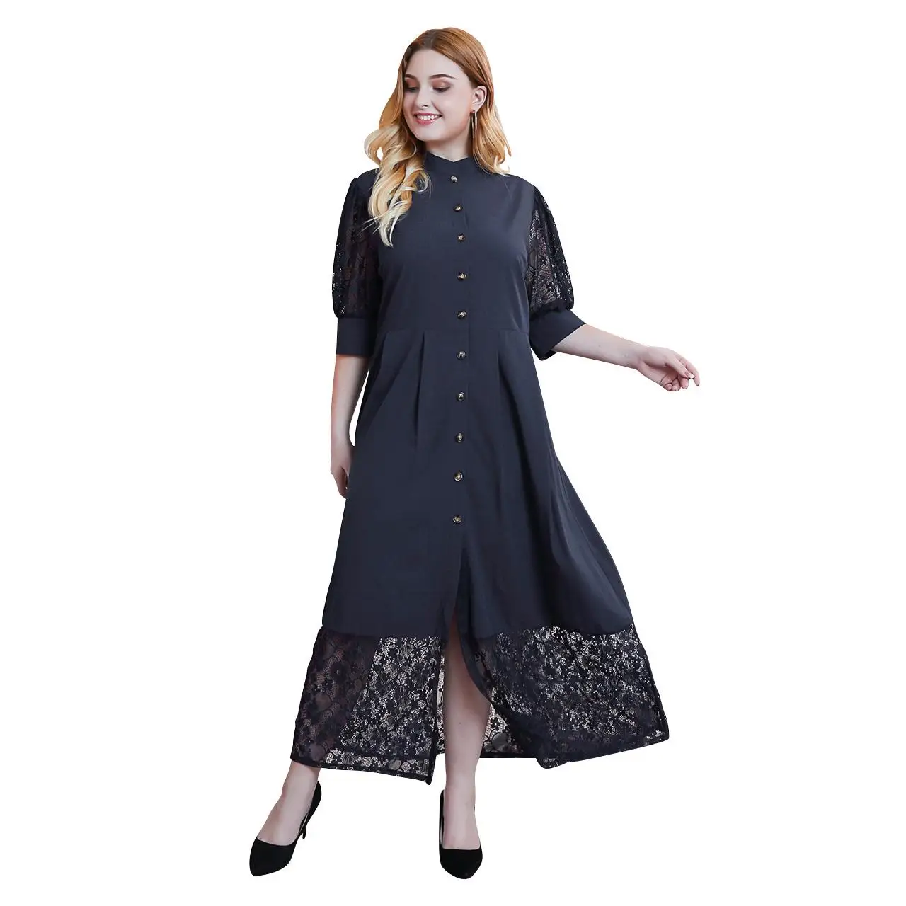 4xl кружевное лоскутное Макси платье большого размера женское винтажное