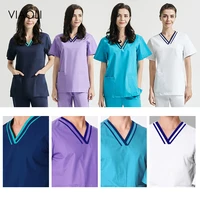 unisex high quality breathable pet hospital nurse scrub uniform spa uniforms set womens doctor scrub uniform workwear tops pants