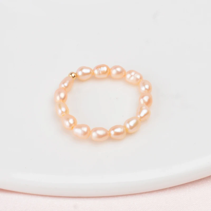 Женские парные кольца с натуральным жемчугом ASHIQI из серебра 925 пробы