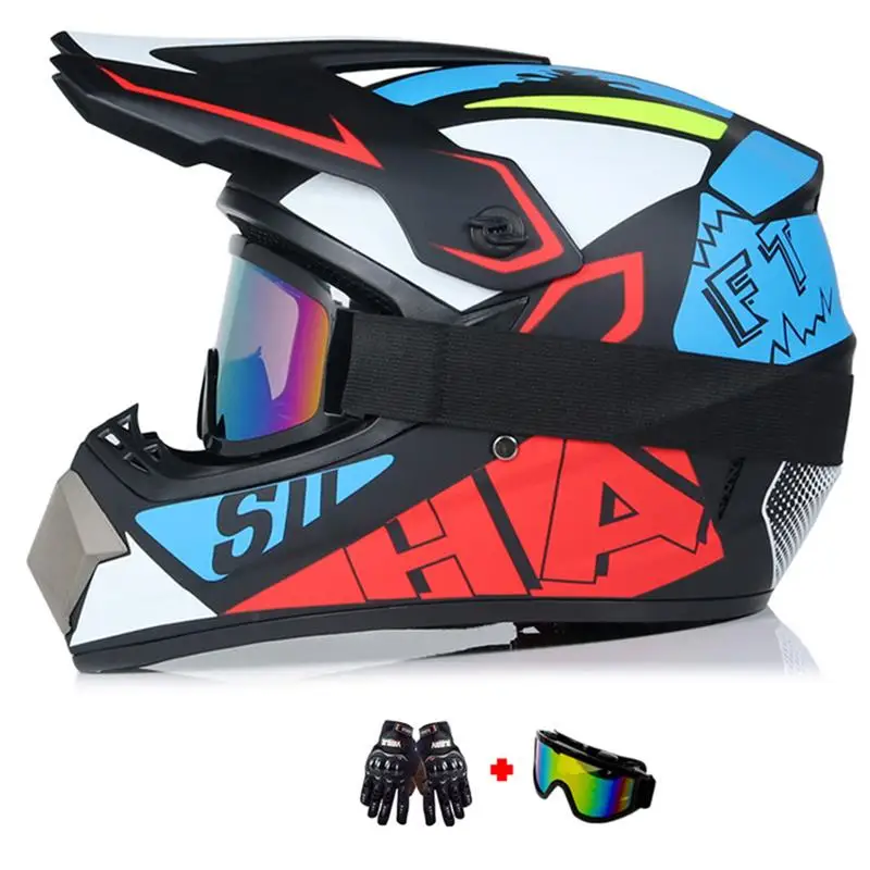 

3pcs 33cm Professional Racing Motocross motorcycle helmet Adult off-road helmet Motocross Helmet for ATV bicycle cross-country