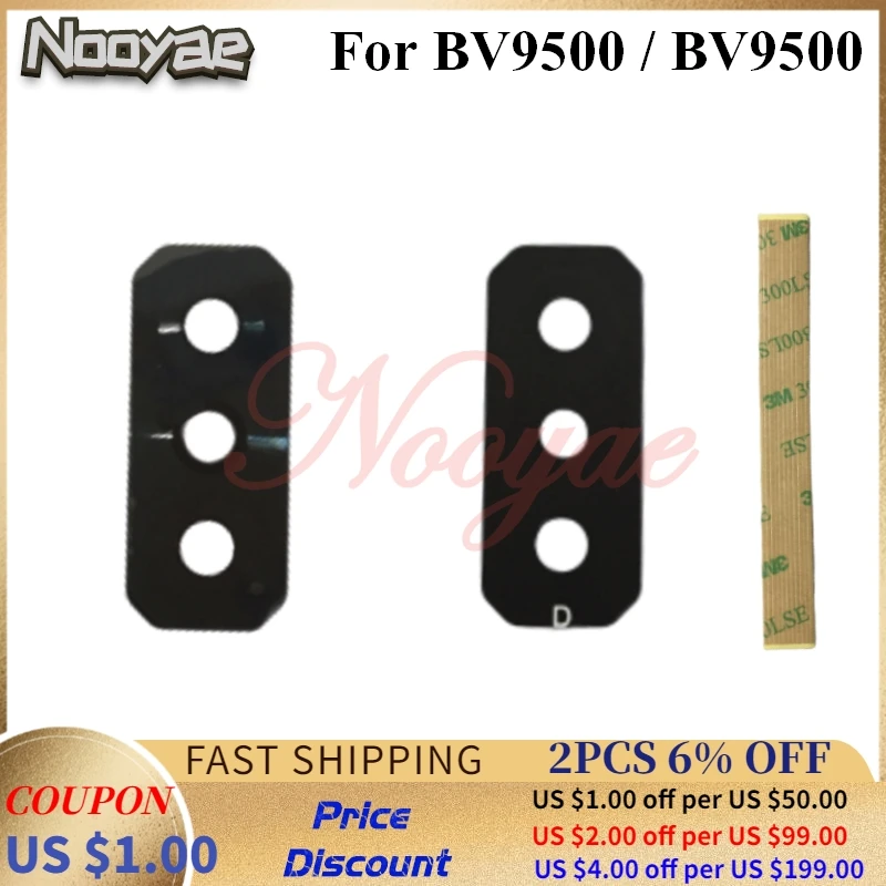 

Black Big Rear Camera Glass Lens For Blackview BV9500 / BV9500 Pro Back Camera Lens + Sticker and tracking