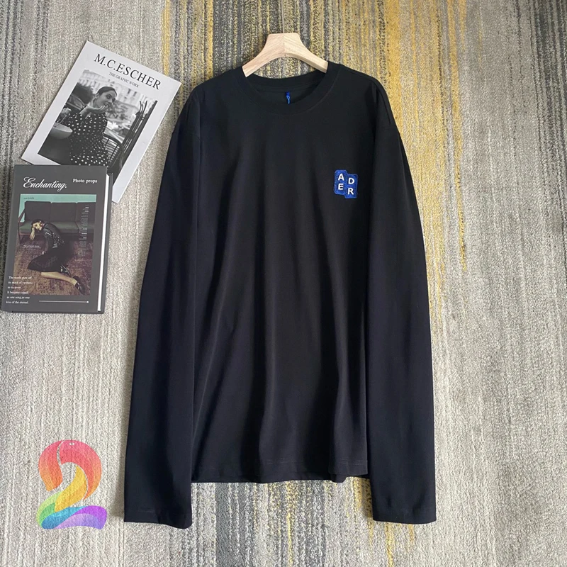 

Men Women Ader Error T-shirts High Quality Space3.0 Wavy Dotted Embroidered Long-sleeved Oversize Adererror Casual Loose Tshirts
