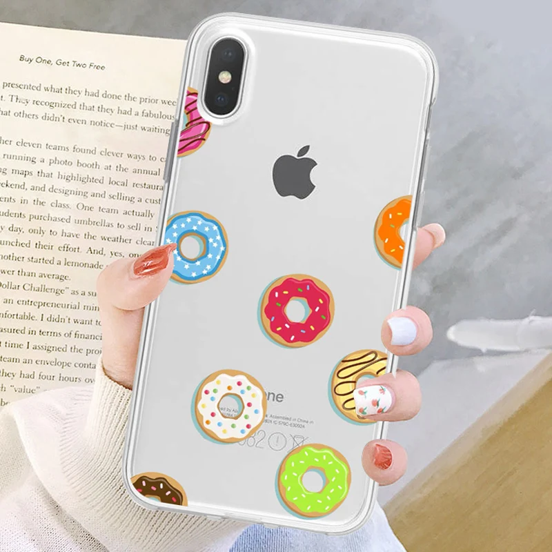 

Funny food Dessert Chocolate Milk Phone Case For iPhone XR 6 6S 7 8 Plus X XS MAX 5S SE Cookies Fries Soft TPU Silicone Cover