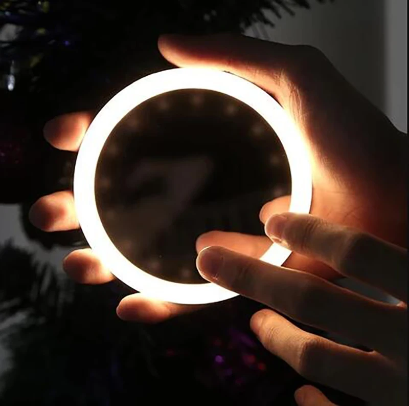 Portable Lighted Makeup Mirror with Wireless Charger for IOS and Android Phone,Vanity Mirrors with LED Lights