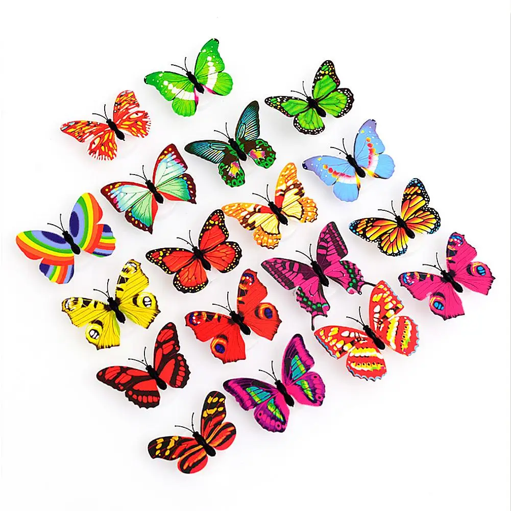 

Creativity Colorful Butterfly Lantern Sticker Home LED Wall Decorative 3D Glowing Night Light Can Be Pasted LED Decorative