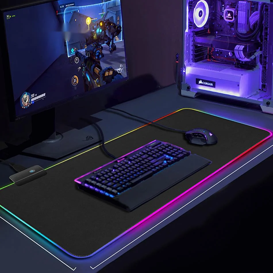 

RGB Gaming Mouse Pad Computer Gamer Mousepad Large Game Rubber No-slip Mouse Mat Big Mause Pad PC Laptop Keyboard Desk Carpet