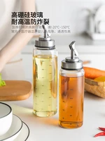 glass oiler automatic opening closing leak proof kitchen household oil tank sesame oil soy sauce vinegar seasoning bottle oil