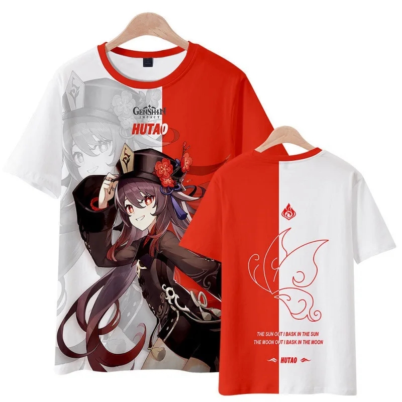 

Новые футболки для привлекательных девушек с аниме Genshin Impact, футболка с 3d принтом в стиле хип-хоп, топы для мужчин и женщин, модная футболка о...
