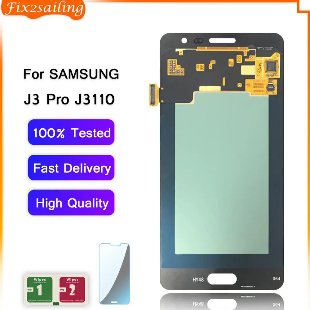 ЖК дисплей Super HD AMOLED для Samsung Galaxy J3P J3110 J3 pro J3119 сенсорный экран в сборе наклейка