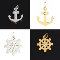 5pcslot high quality accessories stainless steel charm jewelry making anchor boat bracelet earrings charms necklace diy crafts