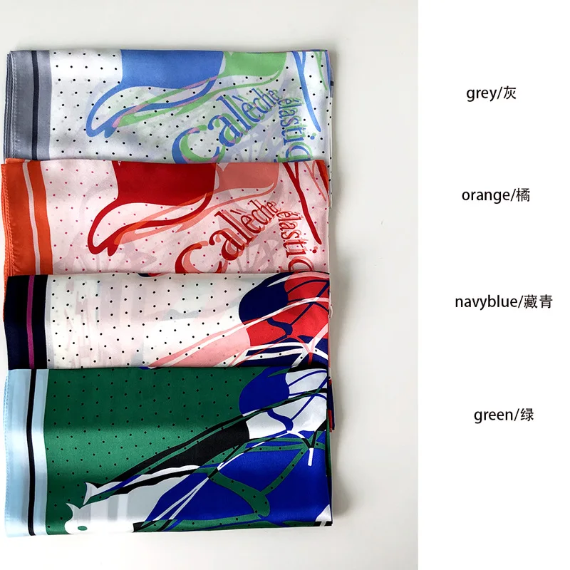 

Платок женский квадратный из 100% натурального шелка, с принтом, маленький, 2021