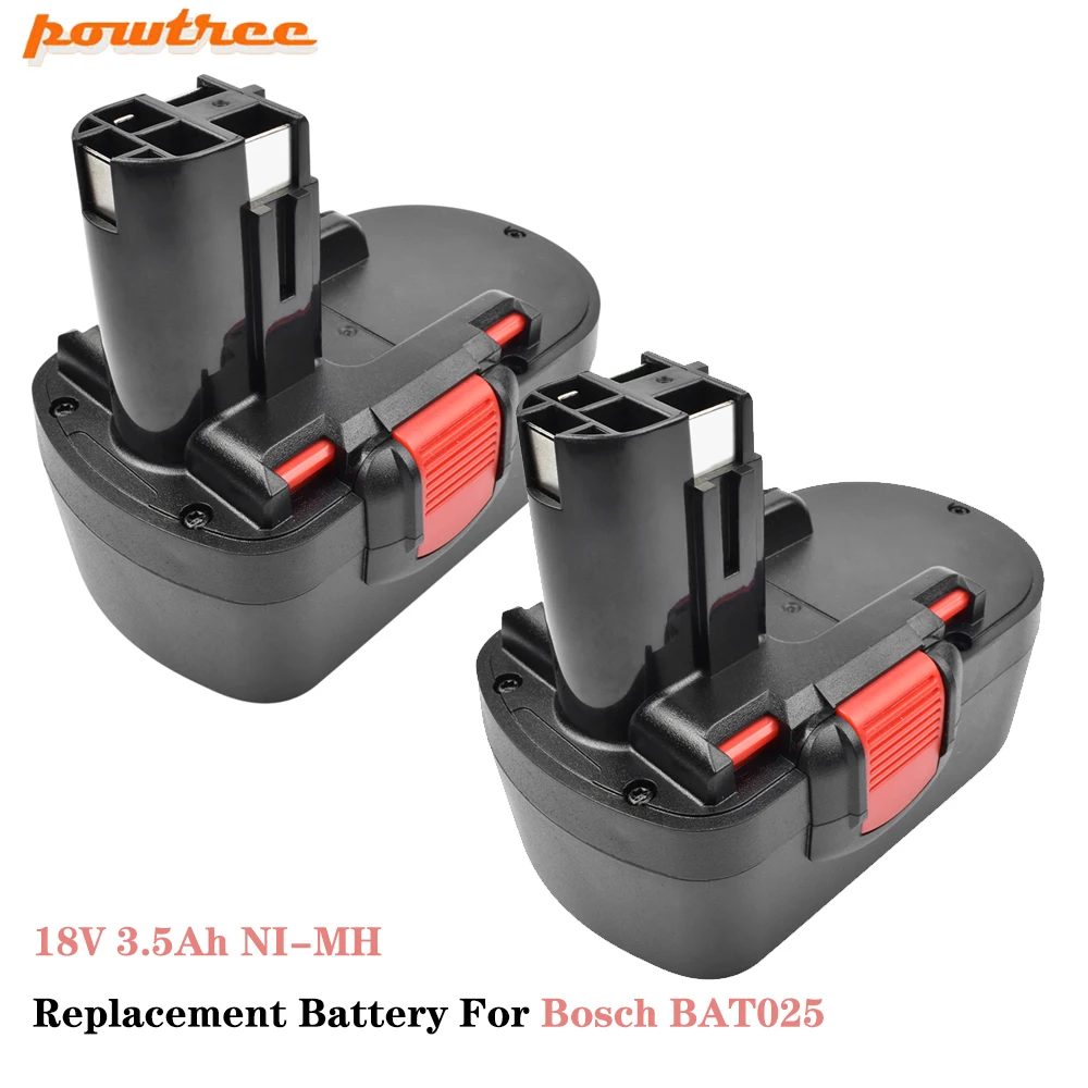 

Powtree 18V 3.5Ah NI-MH Replace Batteries for Bosch BAT025 BAT026 BAT160 BAT180 BAT181 BAT189 GSR18-2 PSB18 PSR18VE-2 Power tool