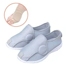 Туфли диабетические дышащие на плоской подошве, профессиональная обувь для заботы о диабете, обувь для среднего и пожилого возраста, с разрезом спереди, весна-лето