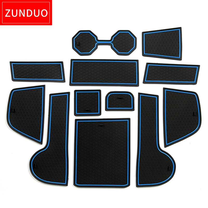 ZUNDUO Anti-Slip Gate Slot Mat For Volkswagen Polo 2018 2019 2020 2021 Accessories Interior Rubber Pad Cup Holders Non-Slip Mats |