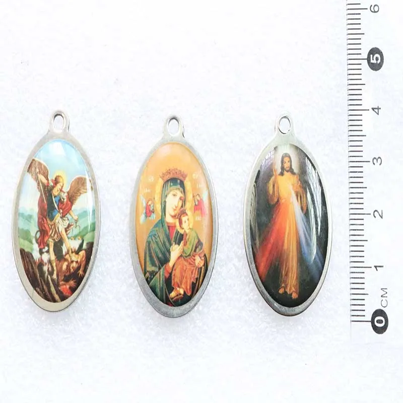 Медаль двойные святые из нержавеющей стали|Шармы| |