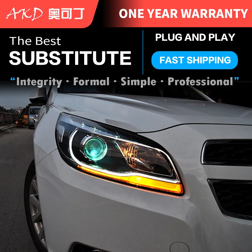 AKD тюнинг автомобильных фар для Chevrolet Malibu 2012-2014 светодиодные фары DRL ходовые огни