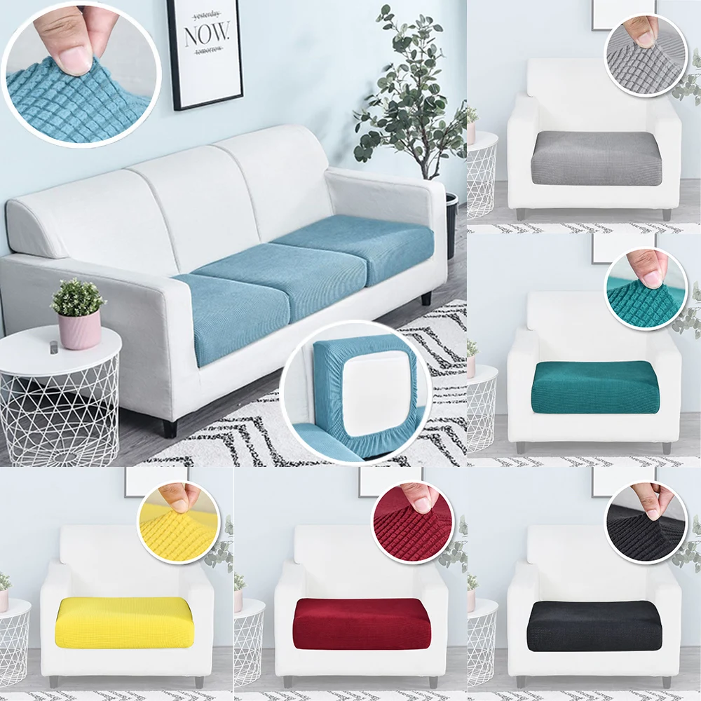 

1/2/3/4 Sofa Seat Cushion Cover Chair Cover Pets Kids Furniture Protector Polar Fleece Spandex Elastic Washable Removable Cover