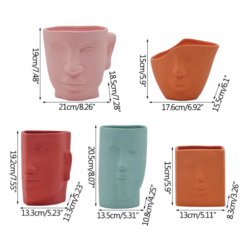 

Creative Human Face Flower Pots Ceramic Vases Home Decoration Ornament Creative Flower Arrangement Office Decoration Furnishings