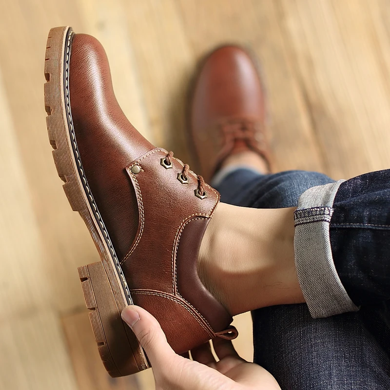 

Luxury Business Oxford Men Oxfords Genuine Leather Men Breathable Rubber Dress Shoes Male Office Wedding Flats Footwear