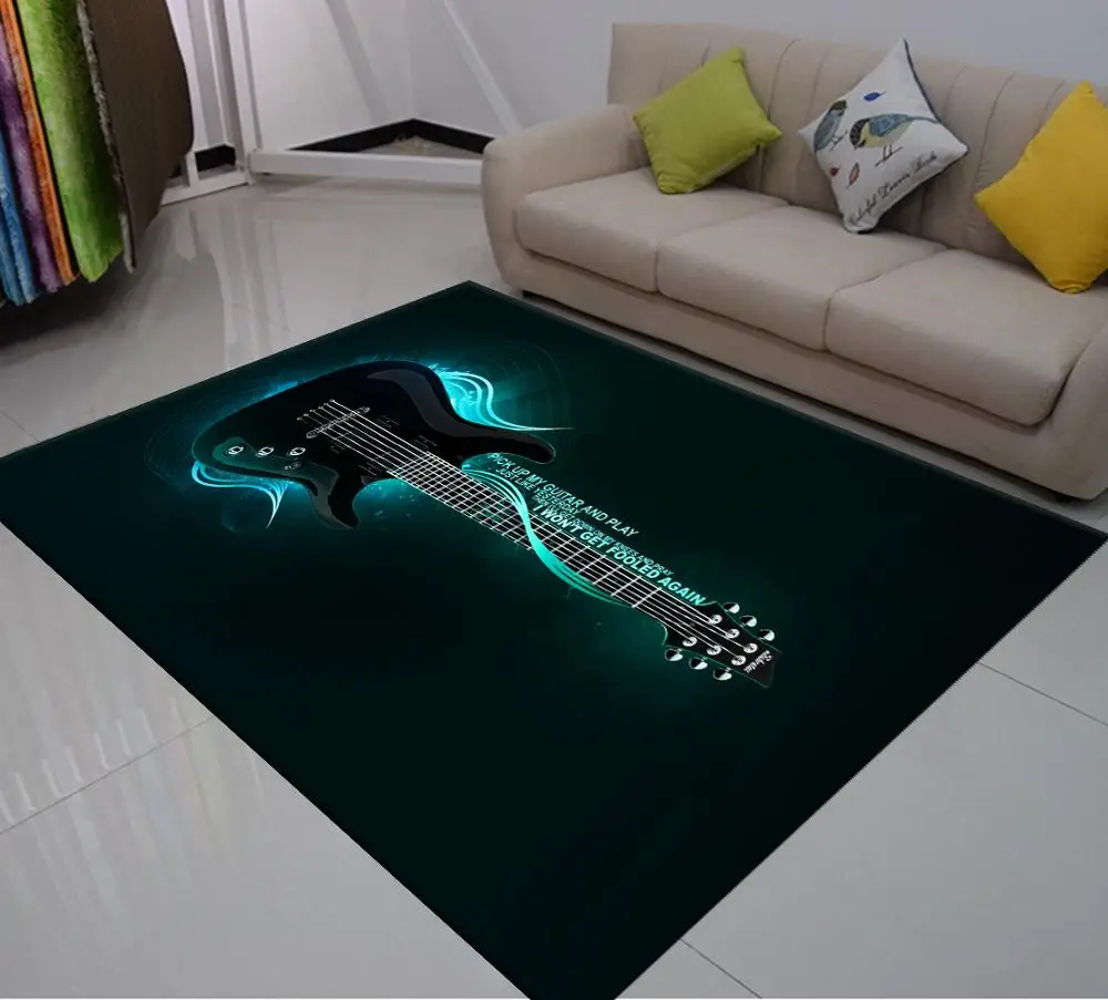 Горящий гитарный ковер с 3D принтом уличный детские коврики для спальни домашний