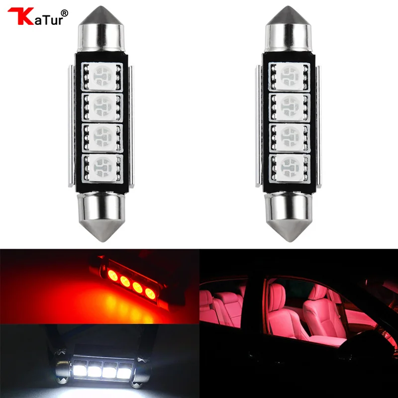 2 шт. C5W C10W СВЕТОДИОДНЫЕ Лампы Canbus 5050 SMD Festoon светодиодный 41 мм 42 купольсветильник