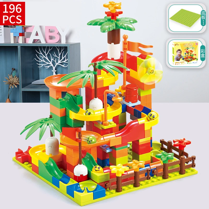 

330PCS marble path ball race run big block slide child constructor bricks construction toys for kids 2 to 4 years old gift