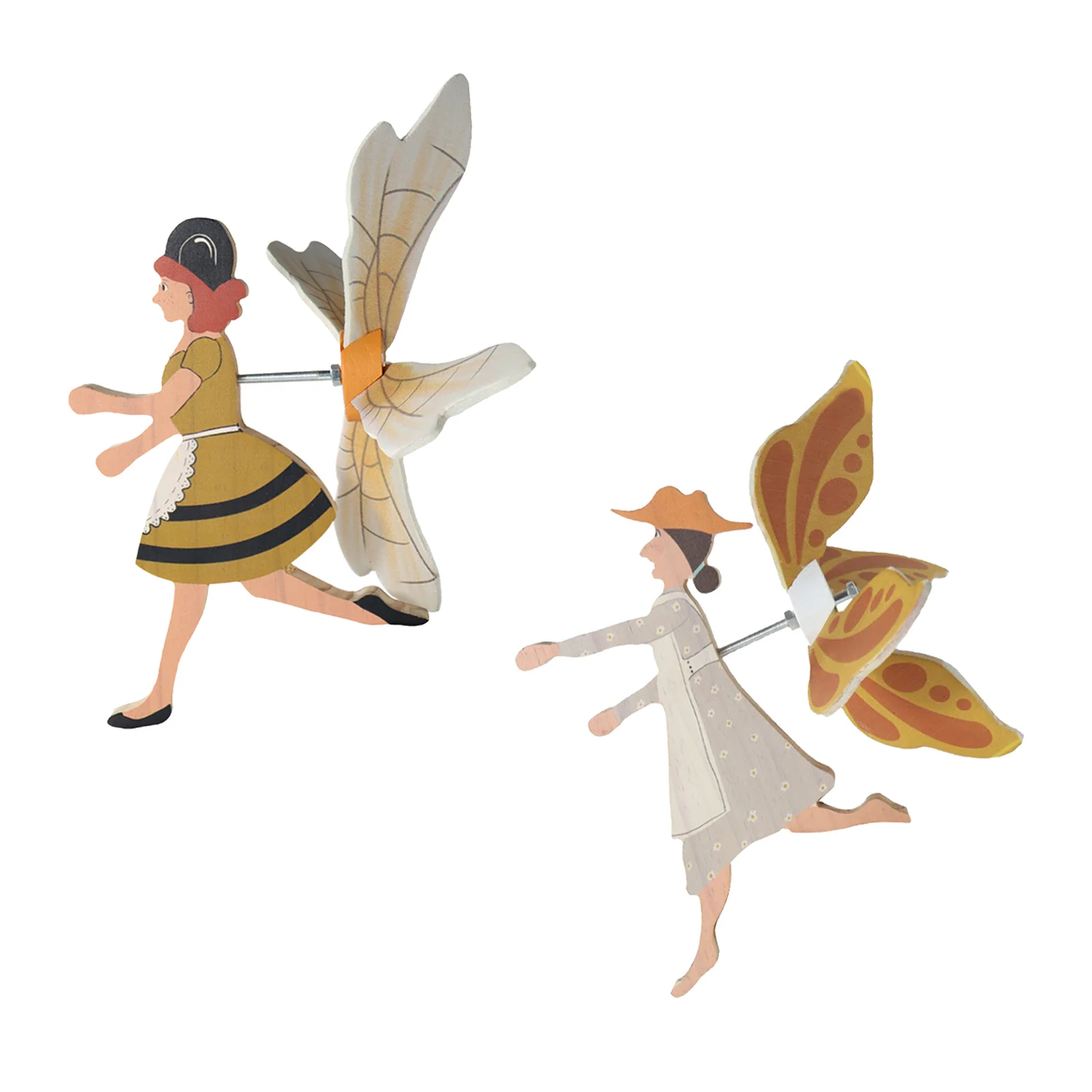 

Wooden Wind Spinner Ornament Outdoor Garden Lawn Decoration Windmill Decoration Sculpture with 30cm Stake