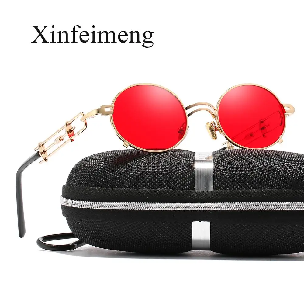 Винтажные круглые металлические готические стимпанк Солнцезащитные очки для