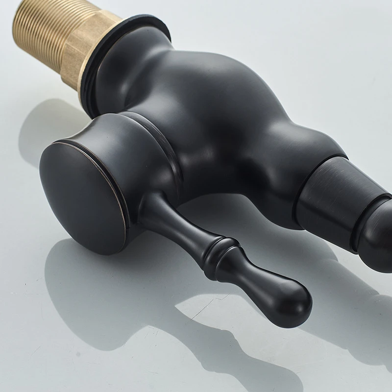 Черный медный кран для ванной кухонный горячей и холодной воды|Смесители