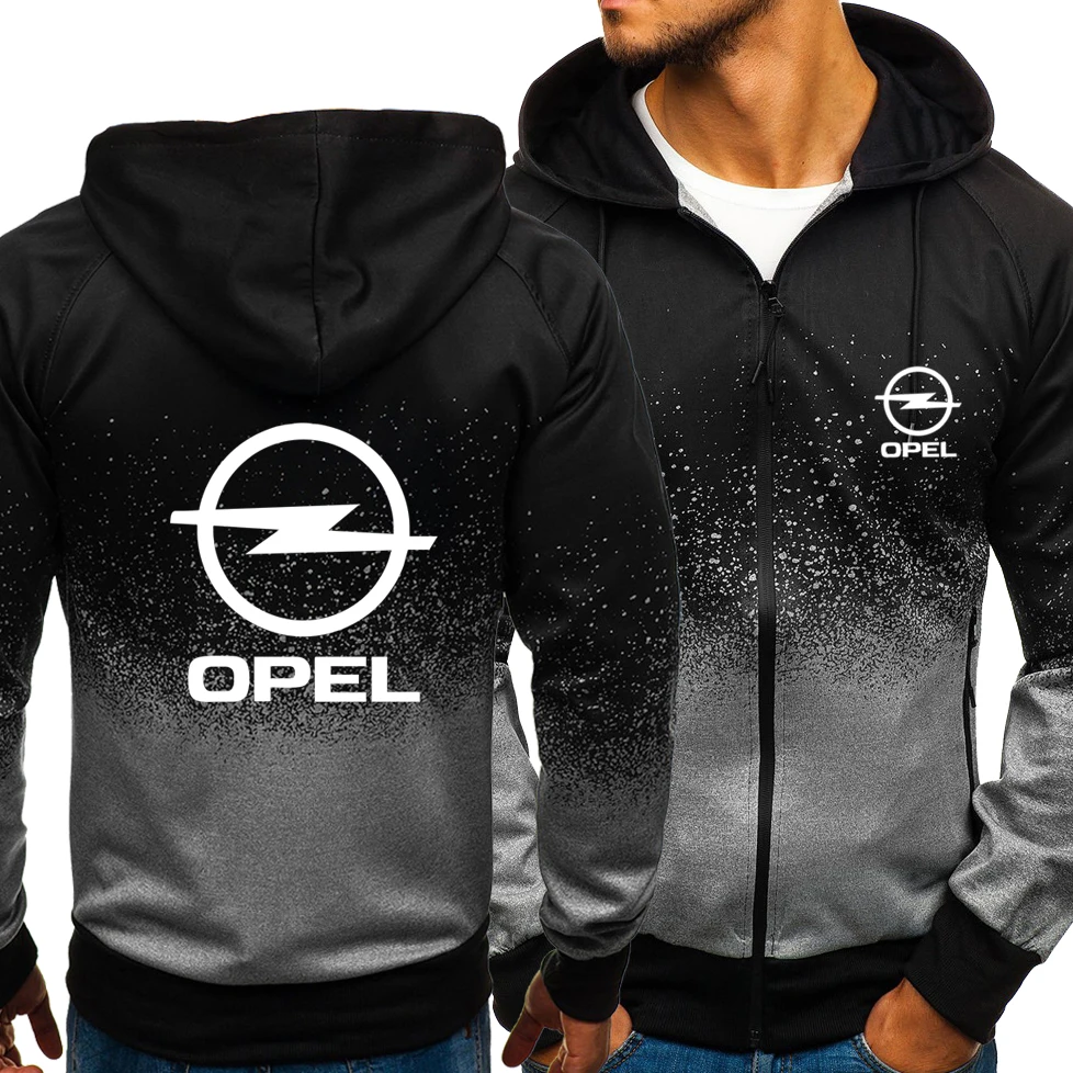 

Spring Autumn New Hoodies Men Opel Leisur Fashion HipHop Harajuku Gradient color Long sleeve zipper Jacket Clothing