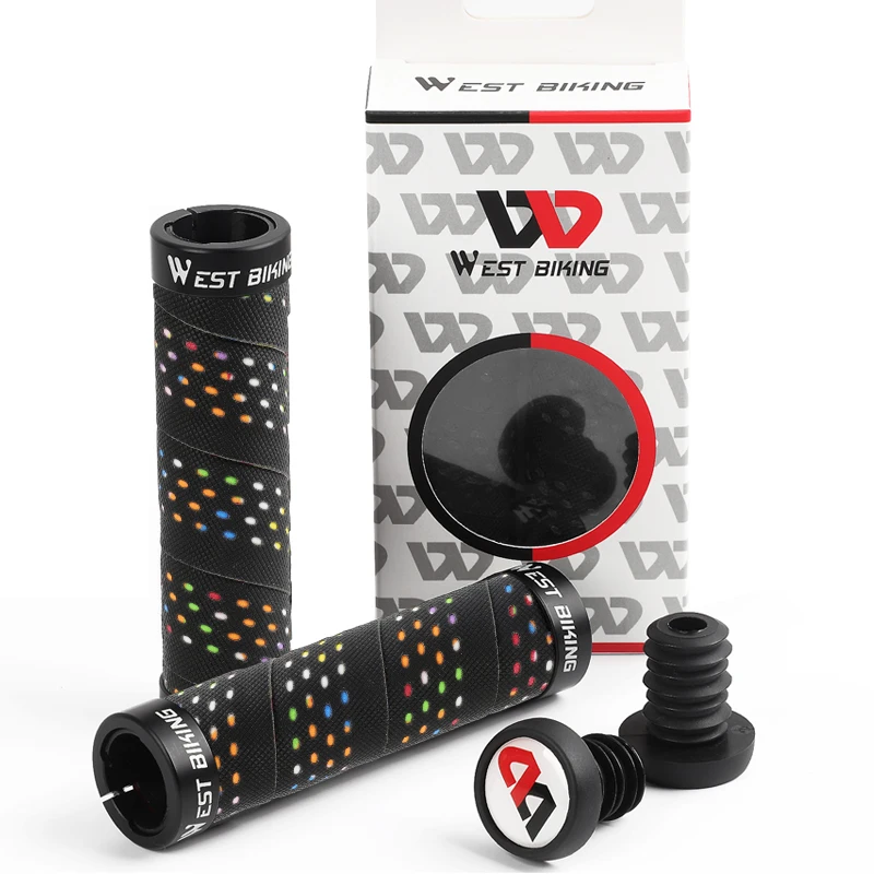 

WEST BIKIN bike Grips MTB Handlebar Grips Anti-skid Shock-absorbing Soft Grips Ultraight Cycling Handlebar Bike Ends Handlebar