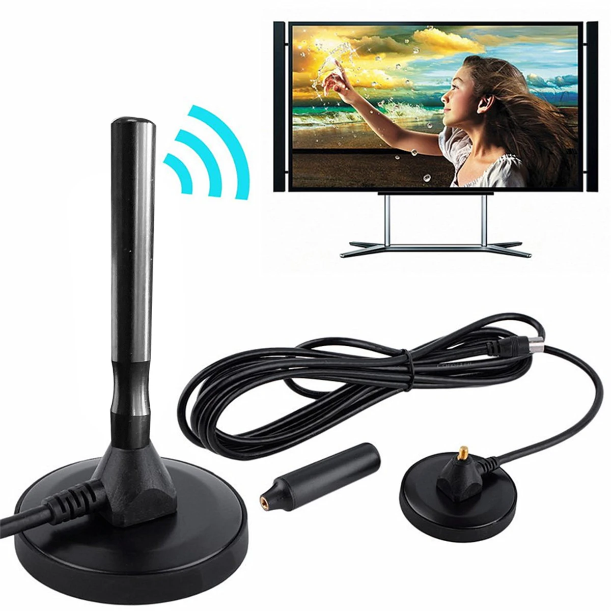 Переносная комнатная ТВ антенна SOONHUA 1080P USB DVB T цифровой приемник с базой для HD TV DTMB