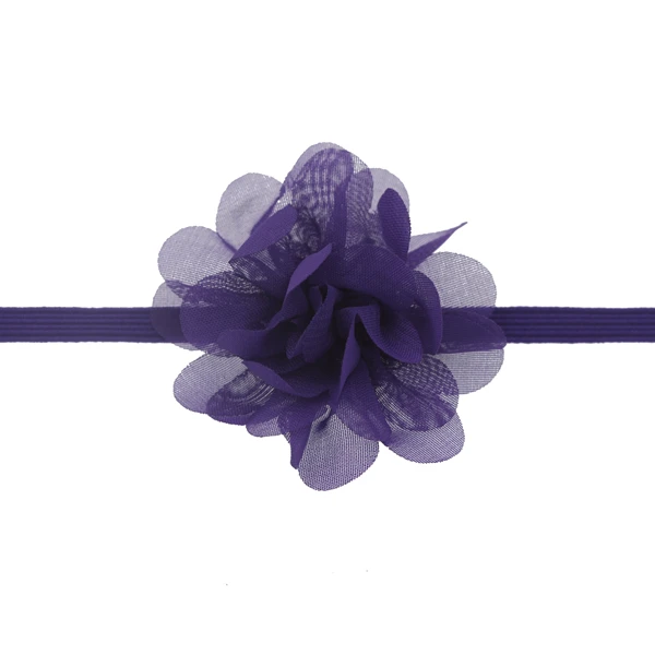 purple Детская повязка на голову; аксессуары для волос для маленьких девочек; шифоновая повязка на голову с цветами; реквизит для фотосессии; эластичные аксессуары для волос для младенцев - Цвет: purple