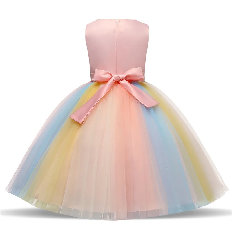 Элегантное платье принцессы для маленьких девочек с цветочным рисунком нарядные