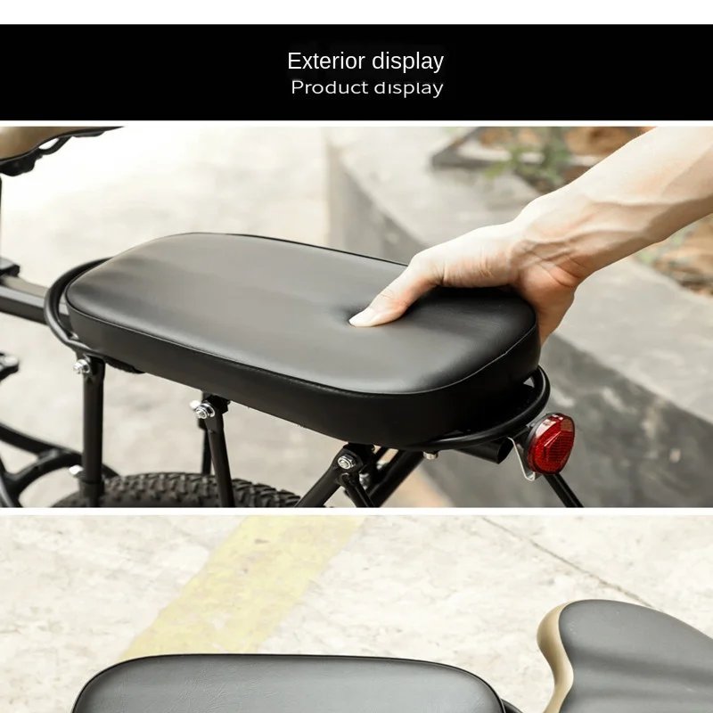 

Mountain Bike Rear Cushion Manned Rear Seat Electric Bicycle Accessories Soft Seat Rear Seat PU Leather Sponge Wear Resistant