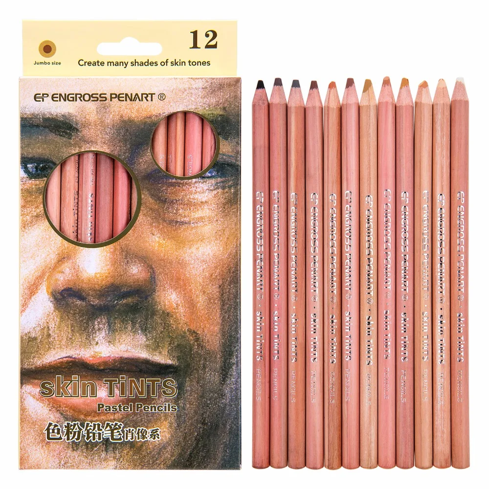 12 colors Soft Pastel Pencil Skin Reds Penis  for Artist Drawing Drawing Lapice School Color Pencil for Artistic Drawing Items