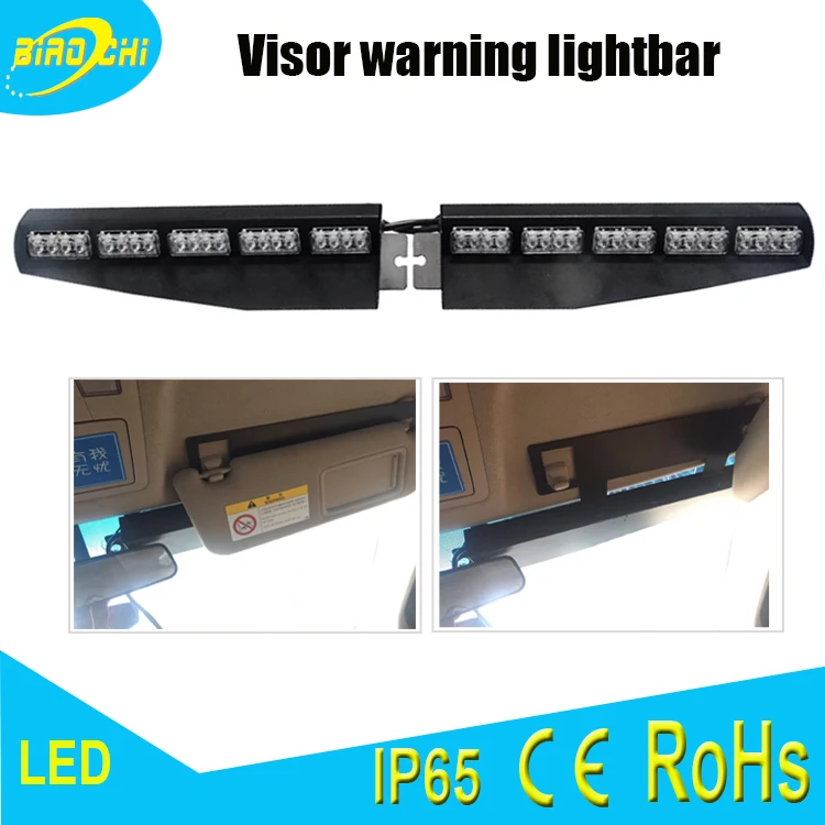 

Road safety 40W split mount emergency hazard warning flashing amber LED car dash visor strobe light