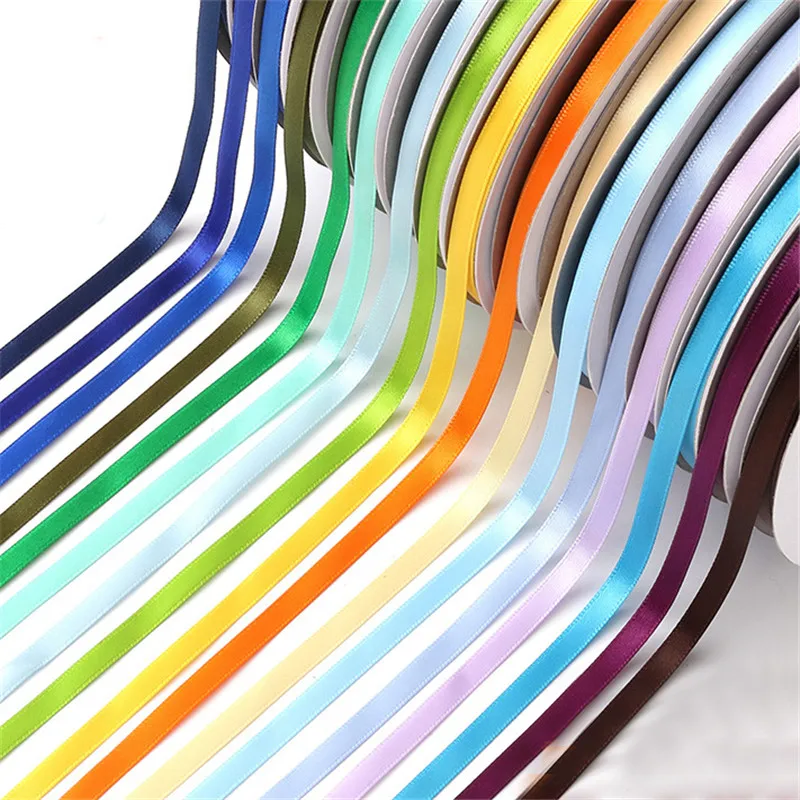 

100yards 0.6cm Decorative Ribbons Gift Wrapping Sewing Haberdashery Accessories Wedding Invitation Single Side Polyester Ribbon