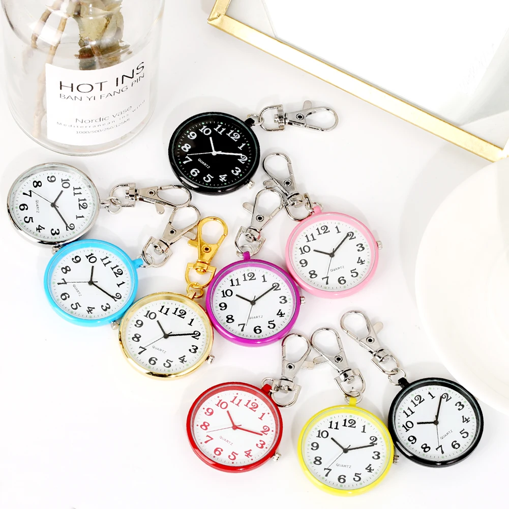 

Fashion Nurse Watch Women Ultra-thin Pocket Watches with Keychain Unisex Pendant Clock Luminous Doctor Medical Reloj De Regalo