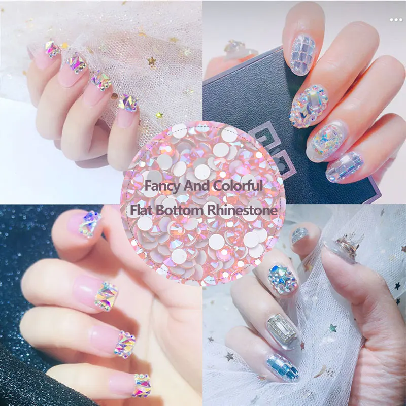 

Nail Crystal Rhinestone Color Hyacinth AB Rhinestone Non-HotFix FlatBack Glass 3D Nail Art Decorative Nail Accessories