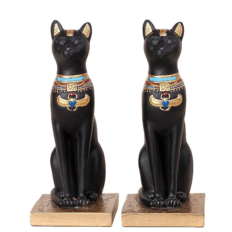 Смолы Египетская кошка книга полка украшения для дома и офиса фигурка