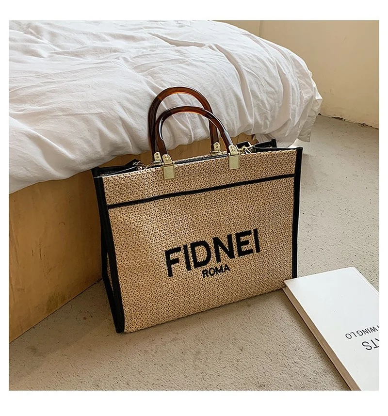 

High-quality and Large-capacity Summer New Style Straw Woven Bag Tote Bag Seaside Vacation Woven Single-shoulder Messenger Bag