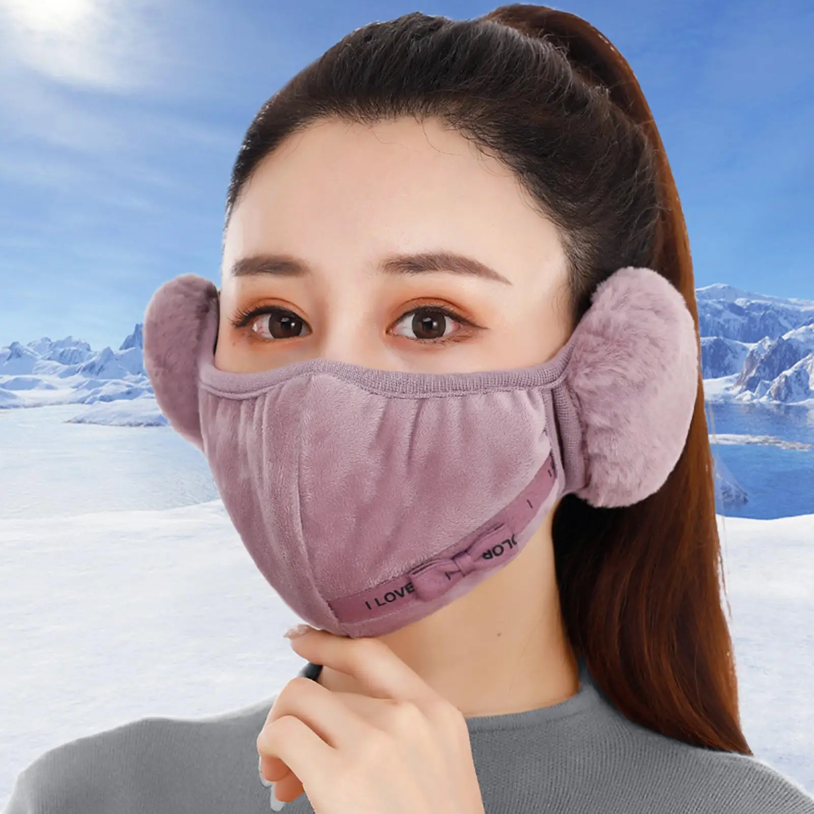 

Cartoon Autumn Winter Earmuffs Men Women 2 in 1 Warm Mask Earlap Fashion Cotton Autumn Mouth-muffs Ear-cap Wrap Band Ear Warmer