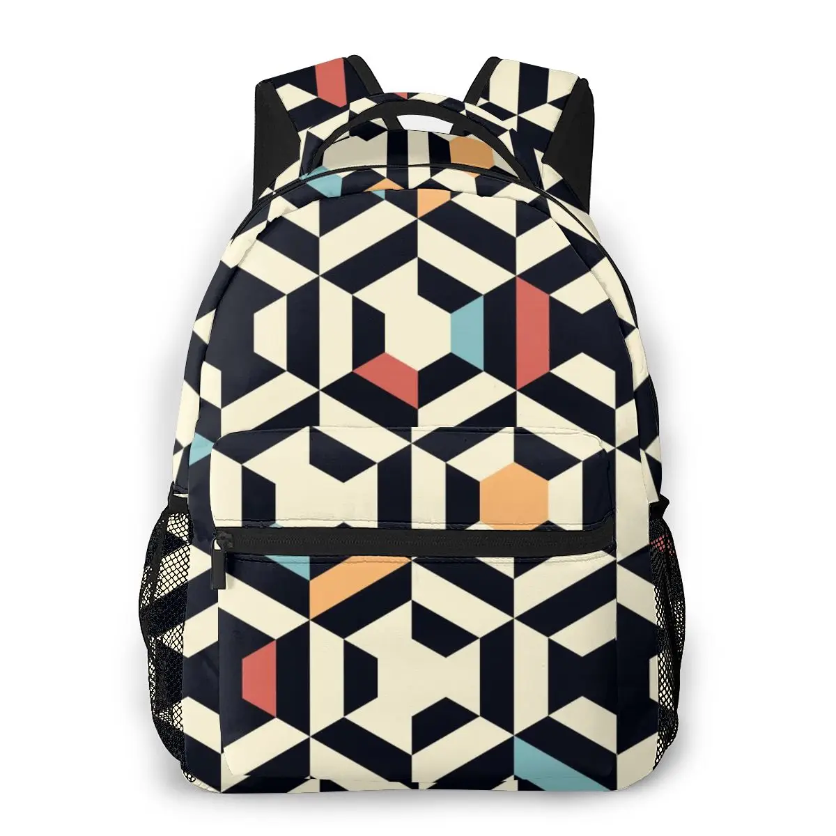 

2020 OLN Backpack Women Shoulder Bag Geometric Strip Pattern Fashion School Bag For Teenage Girl Backpacks Travel Bag