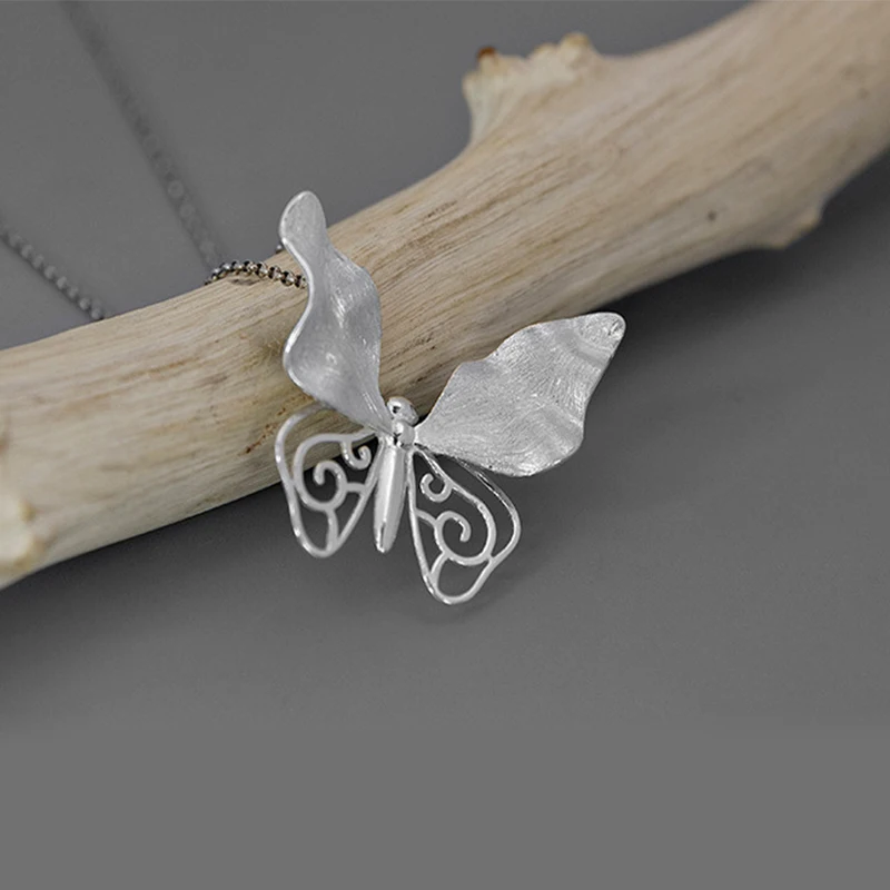 Acecare модное позолоченное ожерелье из стерлингового серебра с полой бабочкой