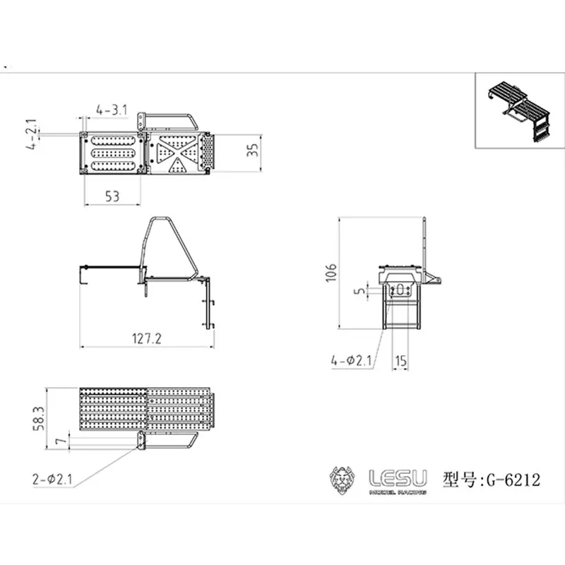 Металлические педали для 1/14 RC TAMIYA MAN модель трактора грузовика самодельный