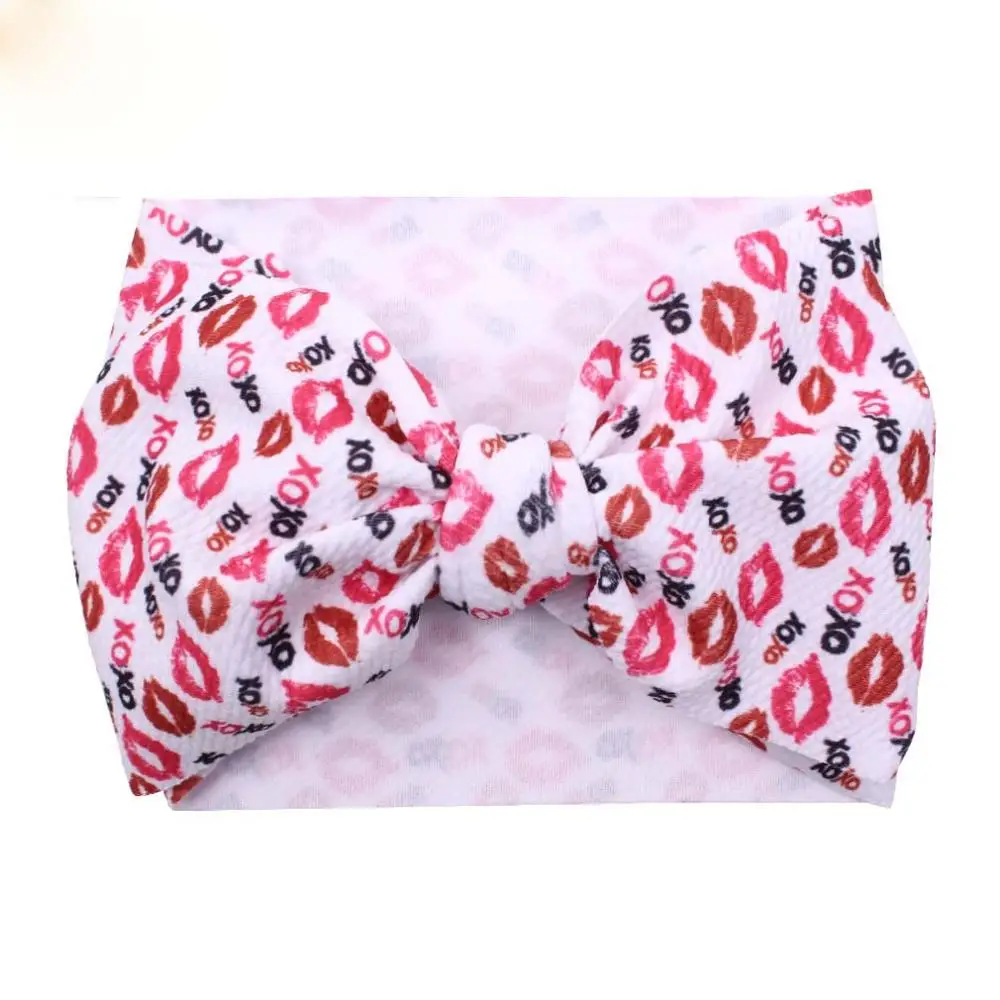 

20pc/lot 7'' Easter 2020 New Large Knot Hair Bows Headband Girls Printed Bows Turban Headwrap for Girls Valentine's Headwear