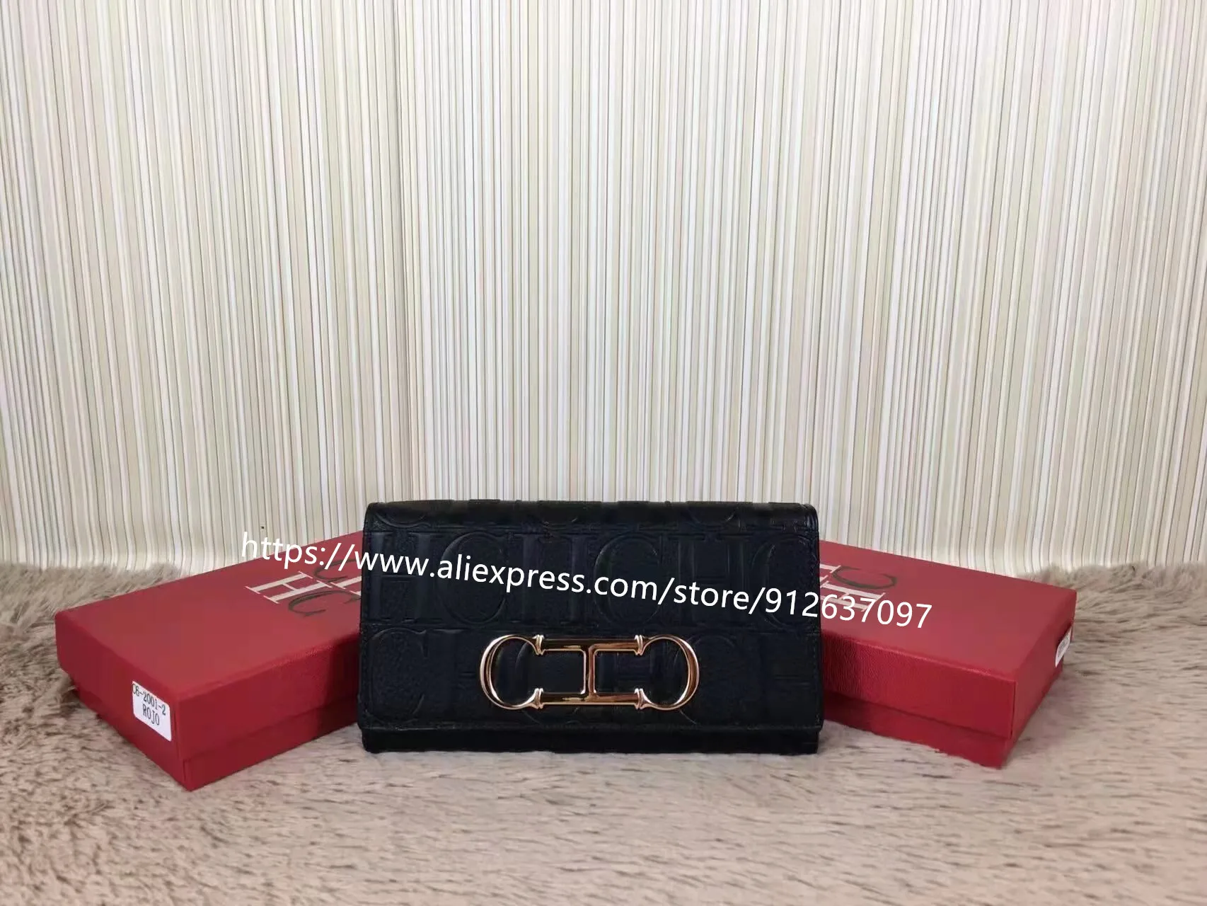 

Fashion Solid Women Long Purse Clip Letter Print Wallet Microfiber Leather Designer Wallets With Box