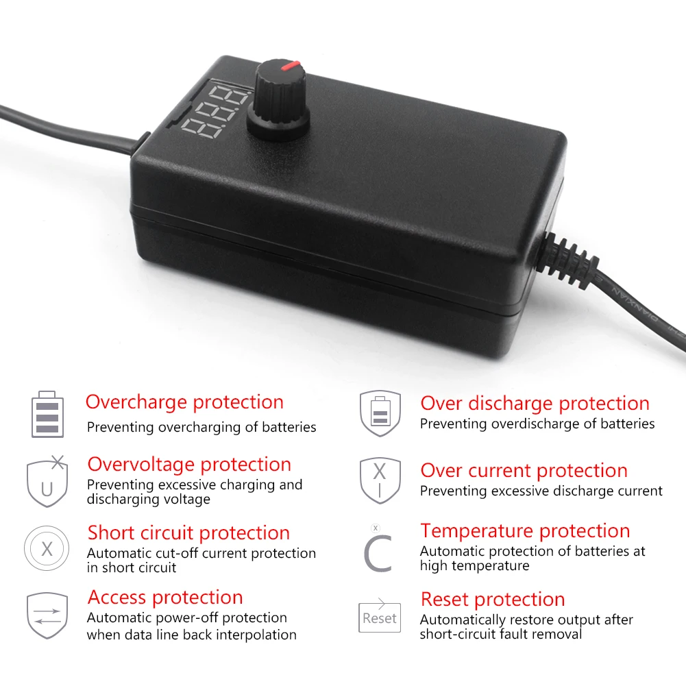 Адаптер источника питания с регулируемым напряжением вилка стандарта США/ЕС
